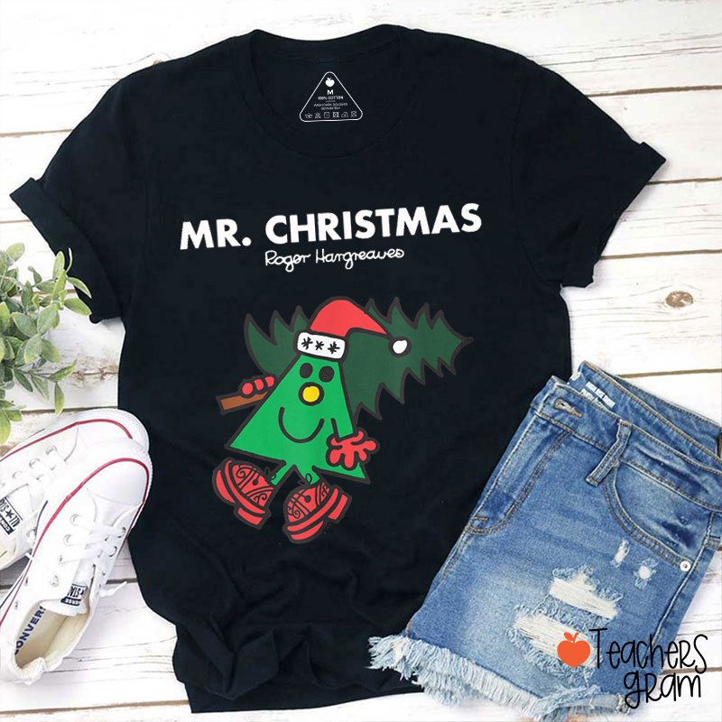Mr Christmas Roger Hargreaves Teacher T-Shirt