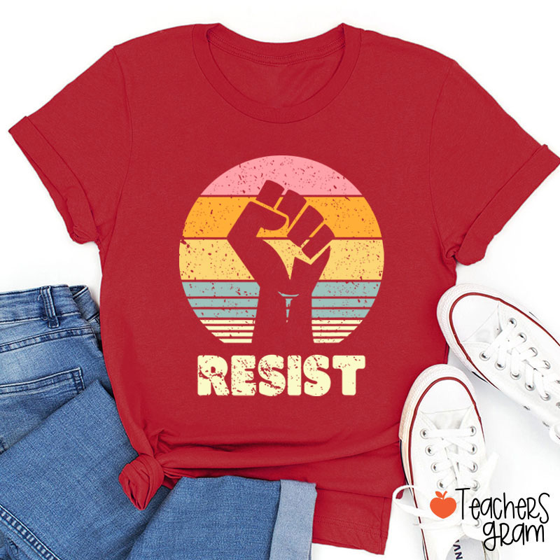 Resist Retro Teacher T-Shirt