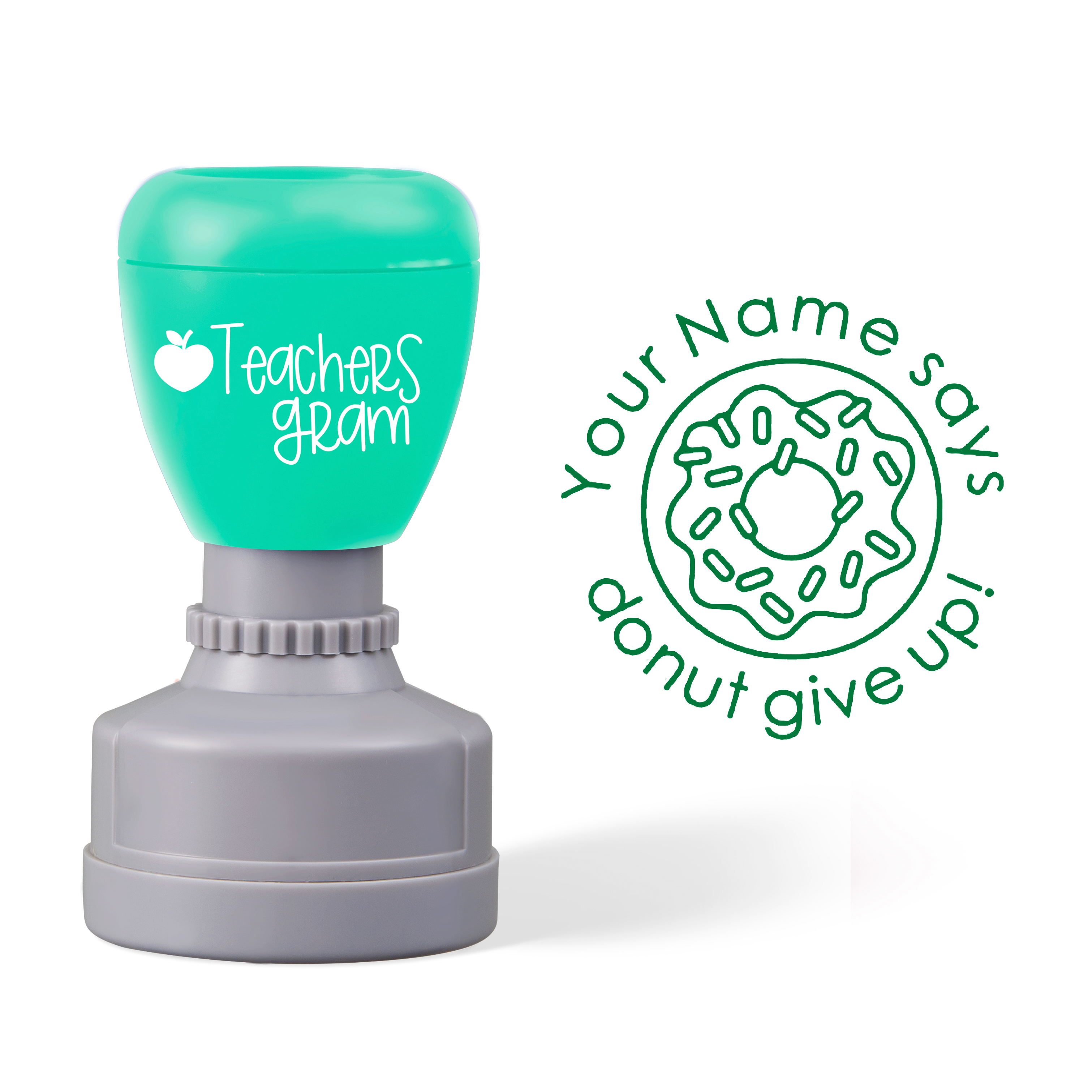 Personalized Name Donut Give Up Teacher Stamp
