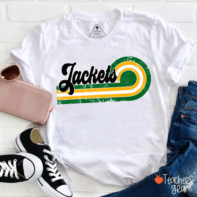 Personalized Retro Mascot School Spirit Teacher T-Shirt