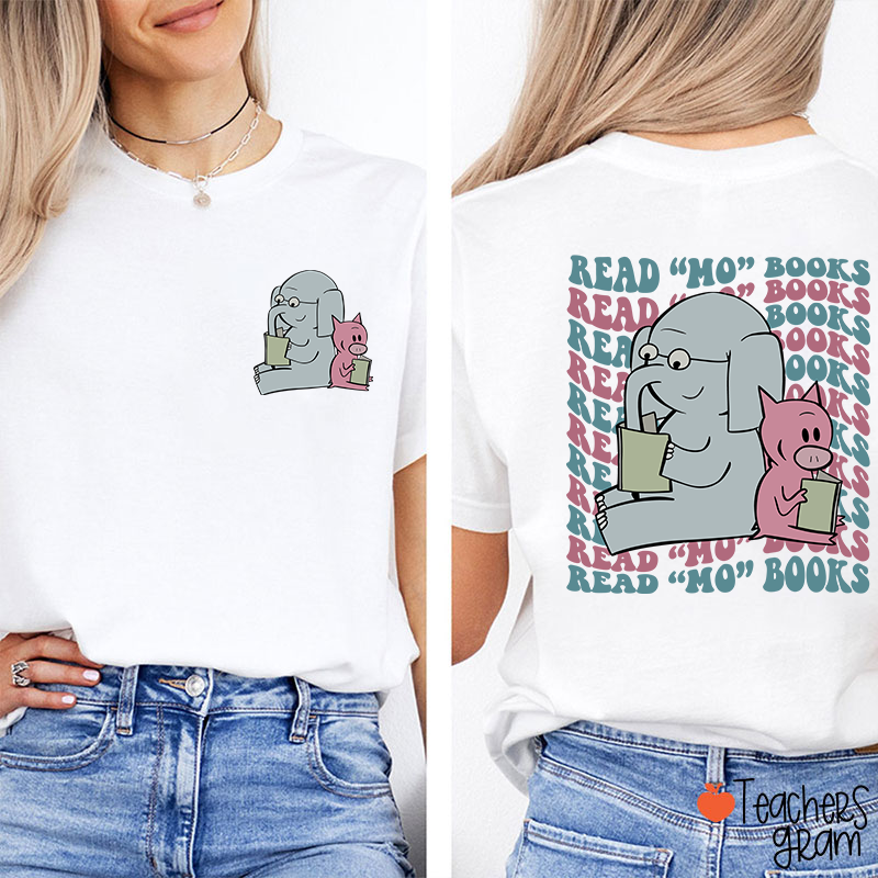 Read Mo Books Elephant Teacher Two Sided T-Shirt