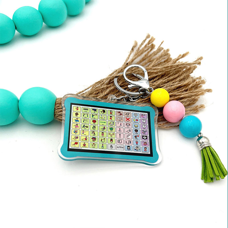 AAC Keychain With Core Vocabulary Teacher Acrylic Keychain
