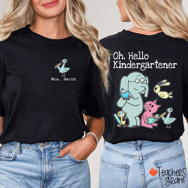 Personalized Grade And Name Oh Hello Bruh Teacher Two Sided T-Shirt