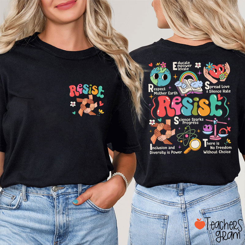 Respect Mother Earth Teacher Two Sided T-Shirt