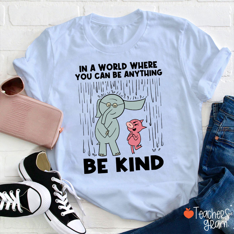 Be Kind In A World Where You Can Be Anything Teacher T-Shirt