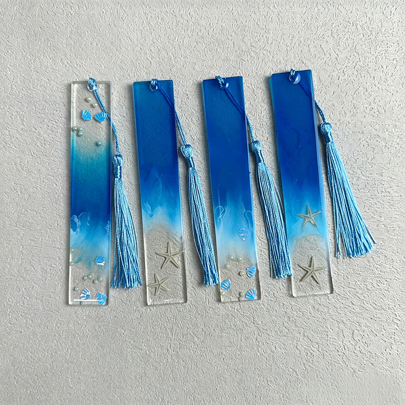 Ocean-Themed Resin Epoxy Teacher Bookmark