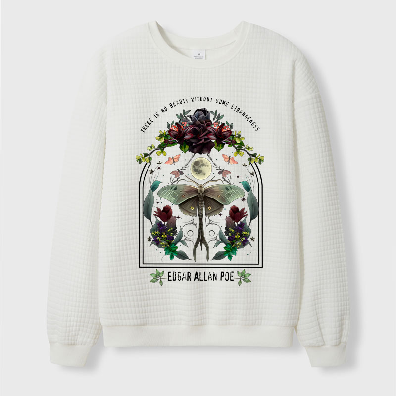 There Is No Beauty Without Some Strangeness Teacher Waffle Knit Sweatshirt