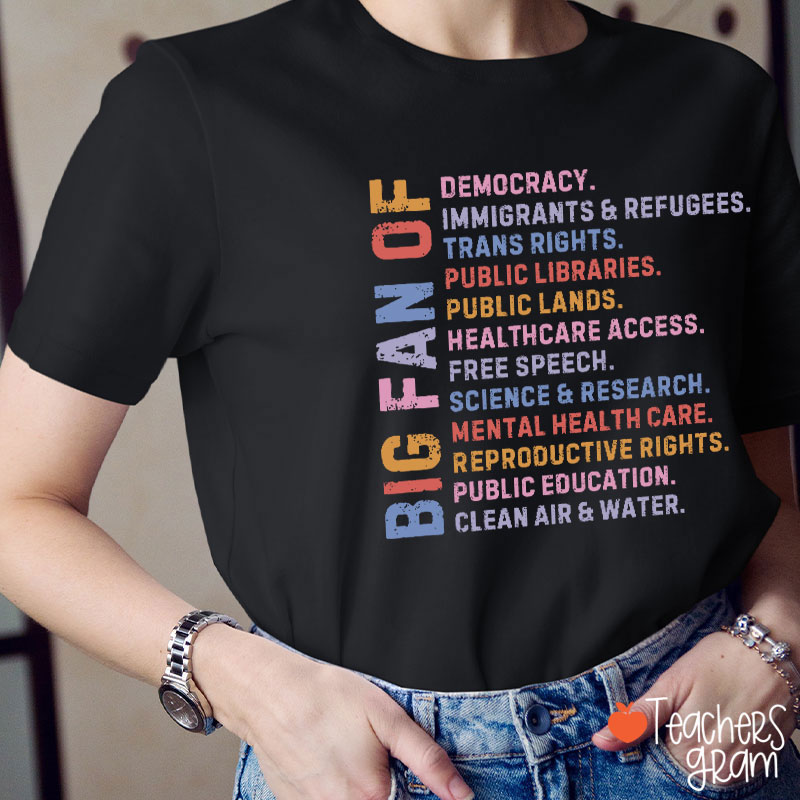 Big Fan Of Human Rights Democracy Teacher T-Shirt