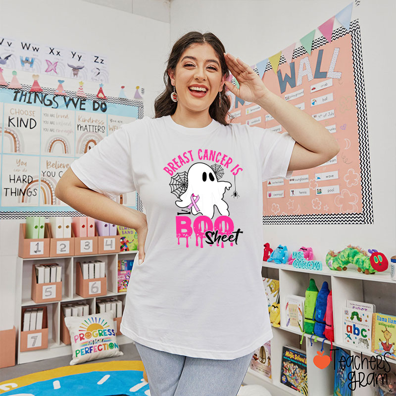 Breast Cancer Is Boo Sheet Halloween Teacher T-Shirt