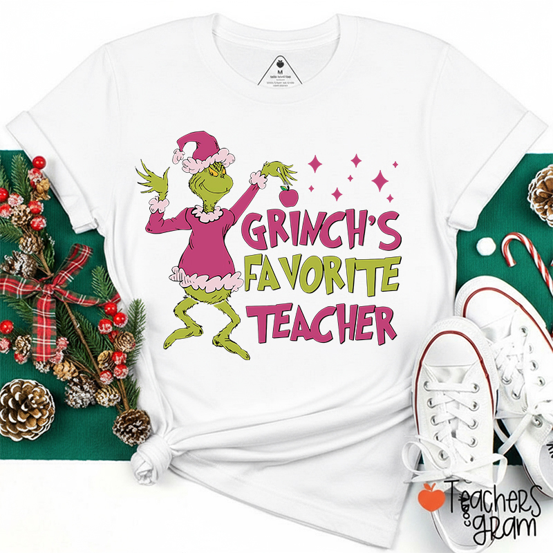 Personalized Name Green Guy Favorite Teacher T-Shirt