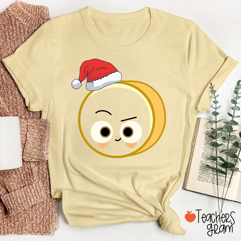 Personalized Book Character With Santa Hat Teacher T-Shirt