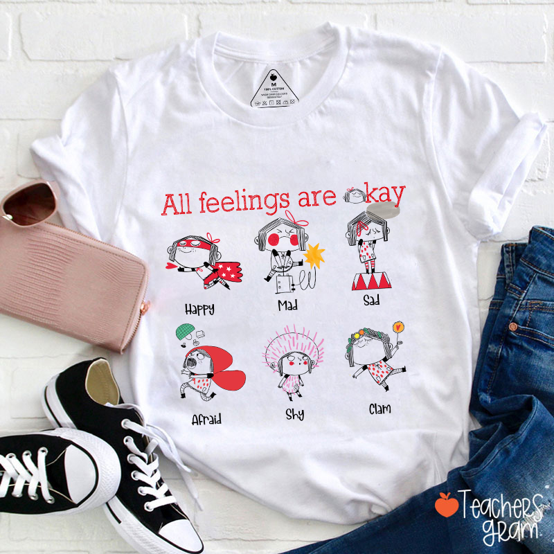 All Feelings Are Okay SLP Teacher T-Shirt