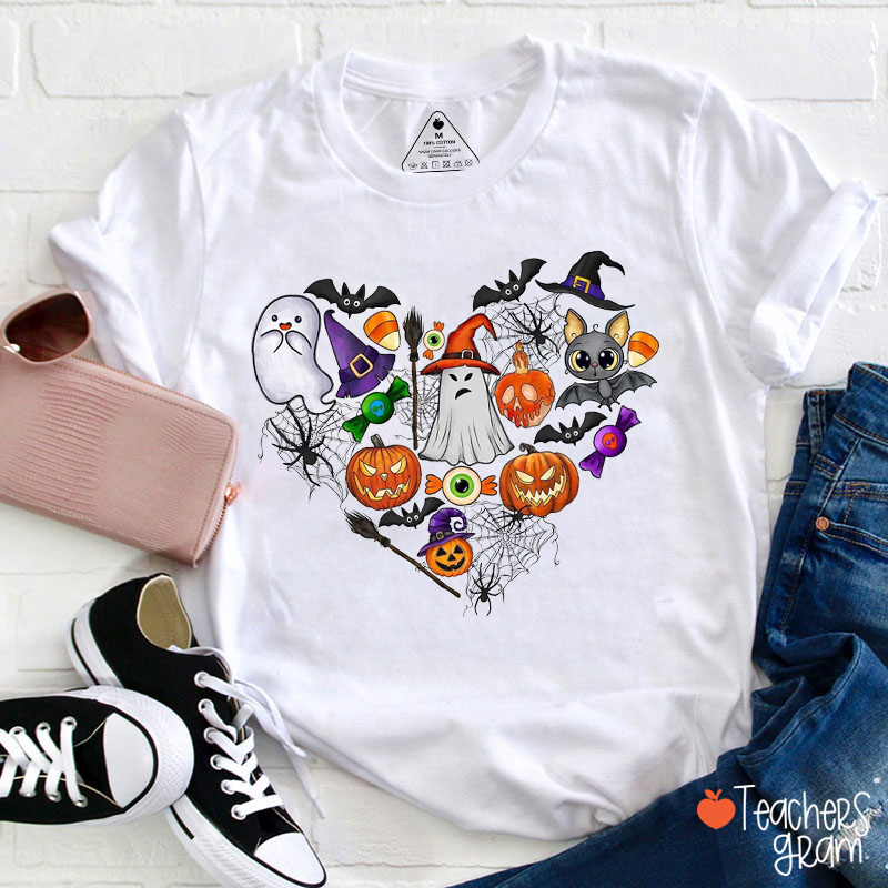 Halloween Heart Teacher T-Shirt