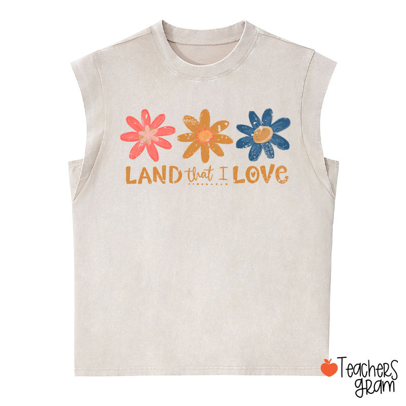 Land That I Love Teacher Washed Tank Top