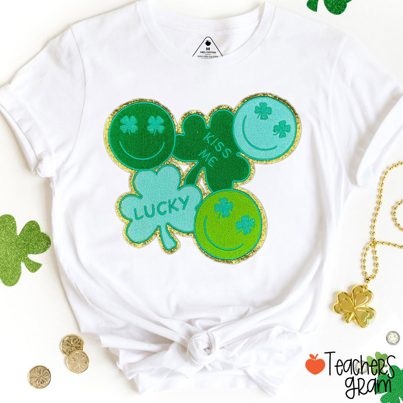 Lucky Kiss Me Teacher T-Shirt