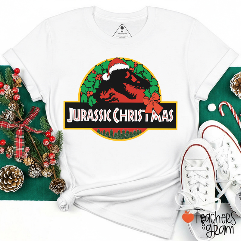 Jurassic Christmas Teacher T-Shirt