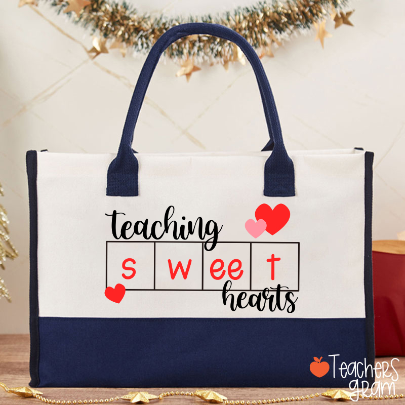 Teaching Sweet Hearts Teacher Cotton Tote Bag