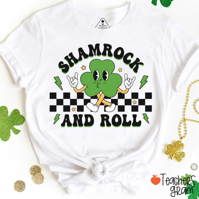 Shamrock And Roll Teacher T-Shirt