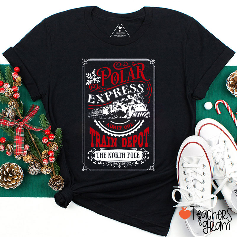 Polar Express Train Depot Teacher T-Shirt