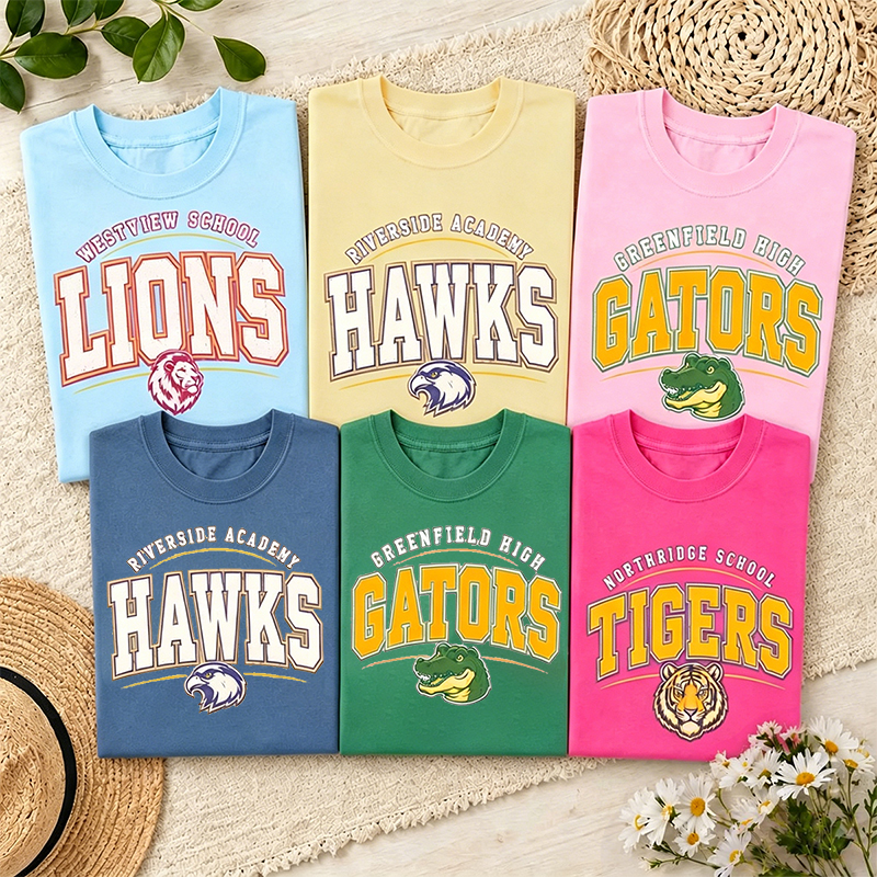 Personalized Mascot Arch Color Blocking Teacher T-Shirt