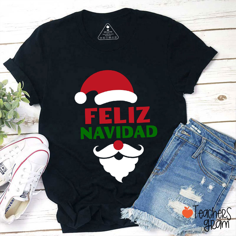 Santa Claus Feliz Navidad Spanish Teacher T-Shirt