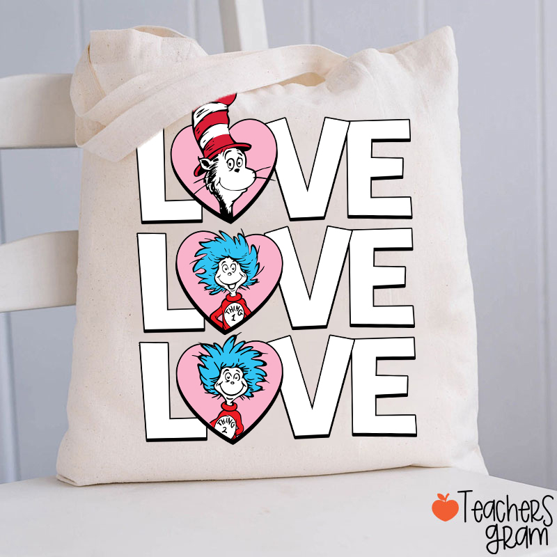 Valentine's Day With Cat And Things Teacher Tote Bag