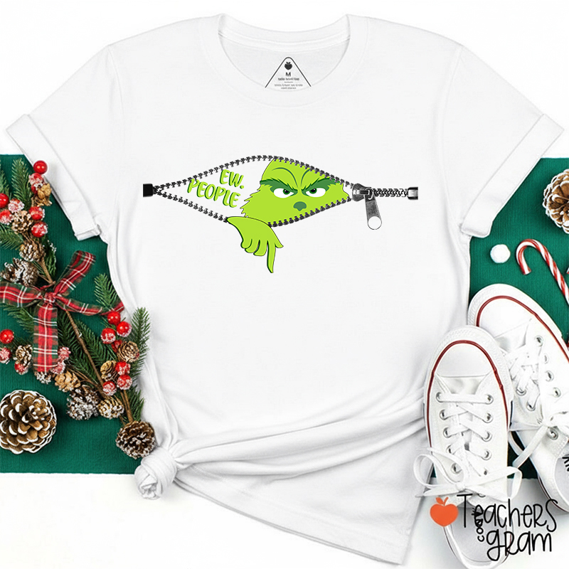 Ew People Christmas Teacher T-Shirt