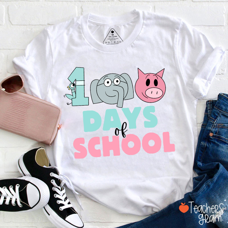100 Days Of School Children's Books Teacher T-Shirt