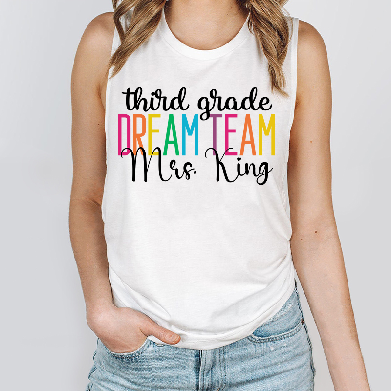 Personalized Back To School Dream Team Teacher Tank Top