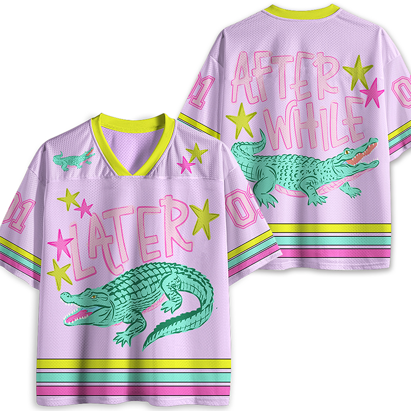 Later Gator After While Crocodile Teacher Mesh Jersey