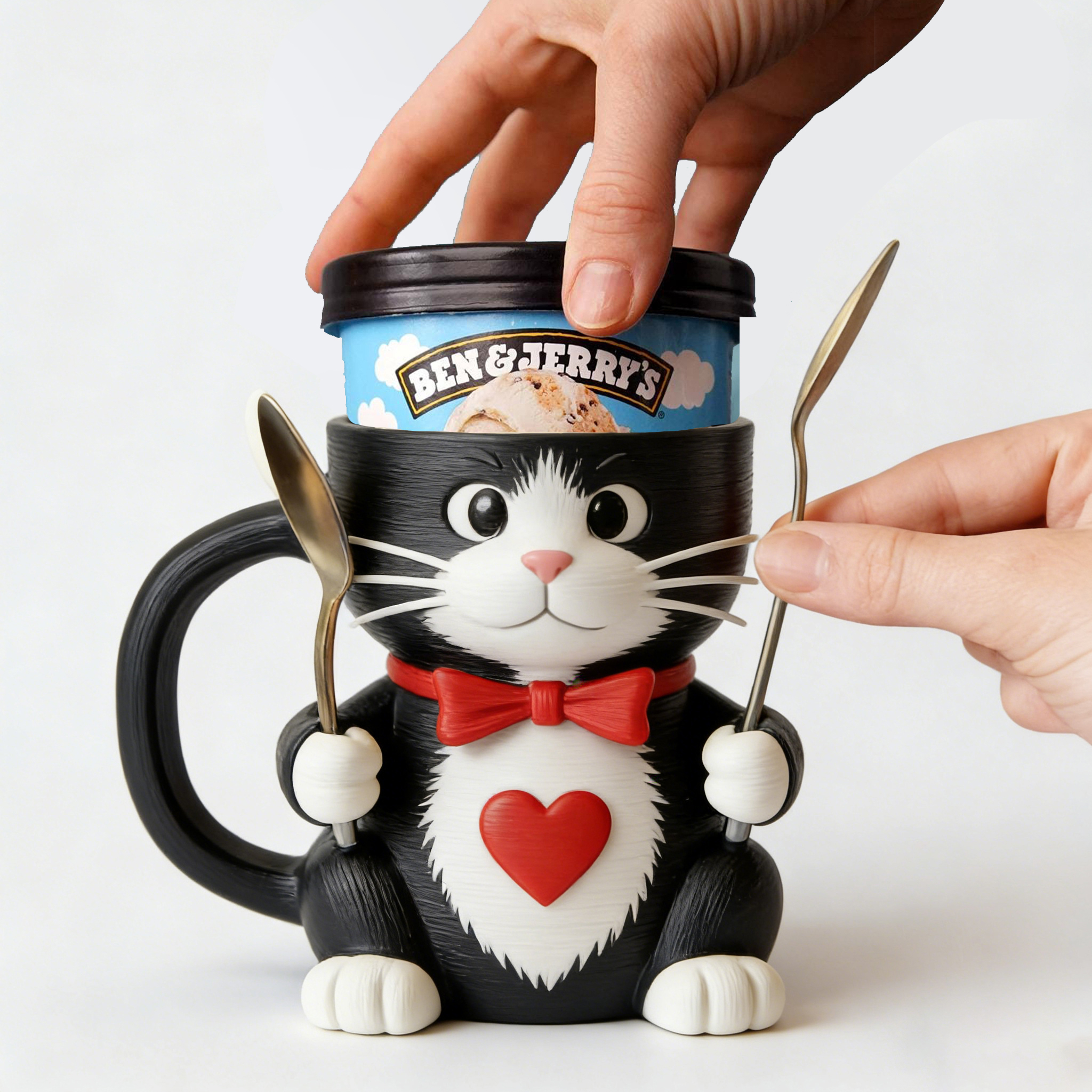 Cute Cat With Love Heart Teacher