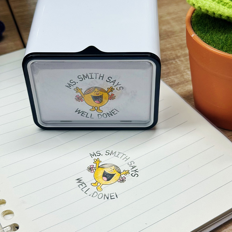 Personalized Name Well Done Teacher Multicolor Stamp