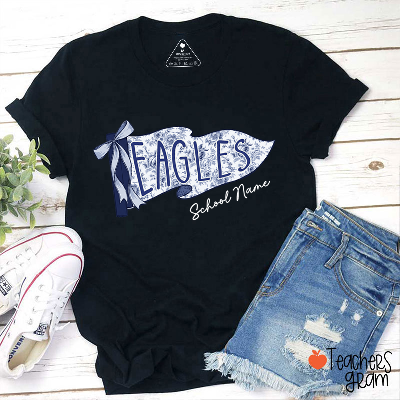 Personalized School Mascot Toile De Jouy Teacher T-Shirt