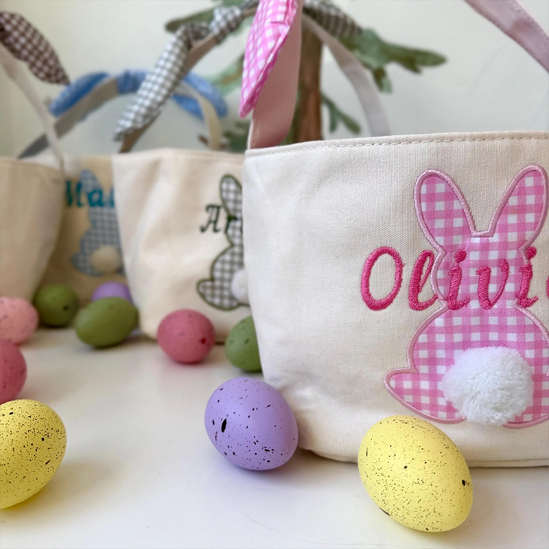 Personalized Embroidered Easter Toddler Egg Hunt Bucket