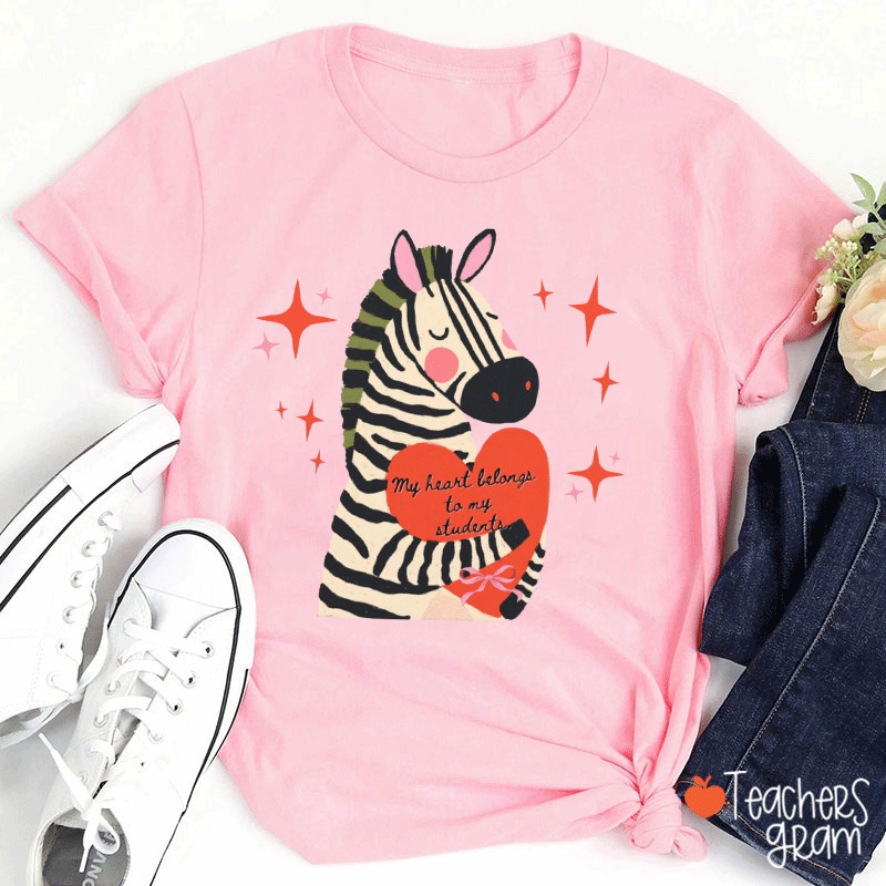 My Heart Belongs To My Students Teacher T-Shirt