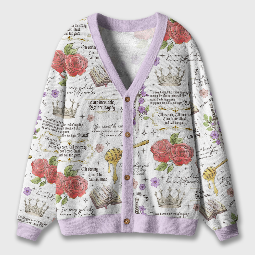 Rose And Literature Teacher Ugly Cardigan Sweaters