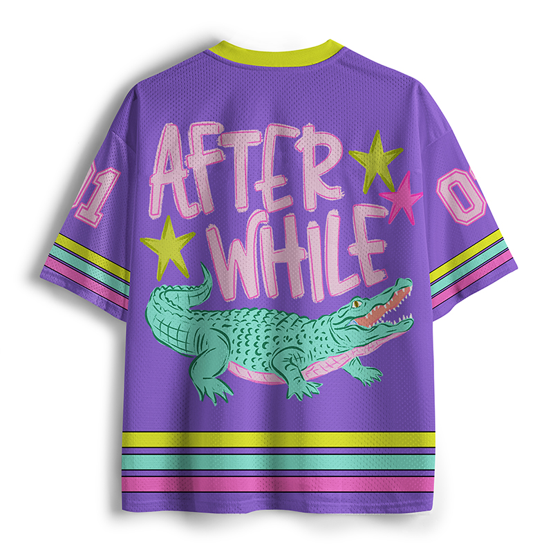 Later Gator After While Crocodile Teacher Mesh Jersey