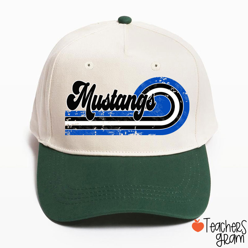 Personalized Retro Mascot School Spirit Teacher Baseball Cap