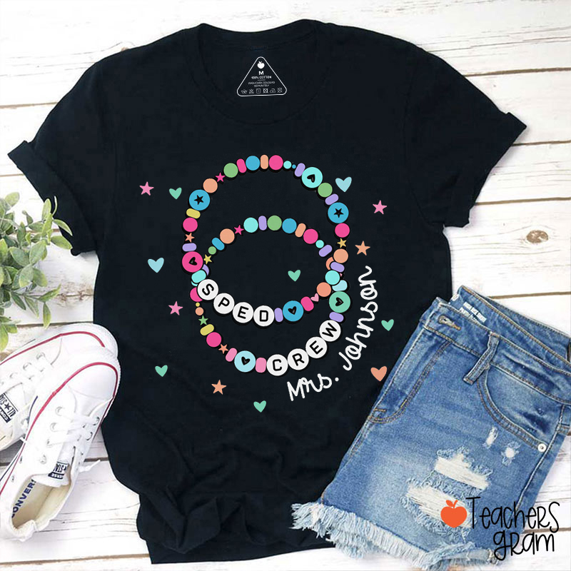 Personalized Grade Or Subject Beads Back To School Teacher T-Shirt