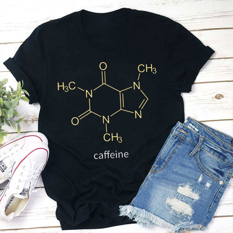 Caffeine Molecule Teacher T-Shirt