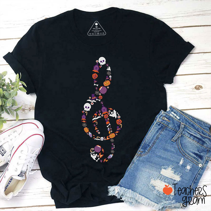 Music Note Symbol Halloween For Music Teacher T-Shirt