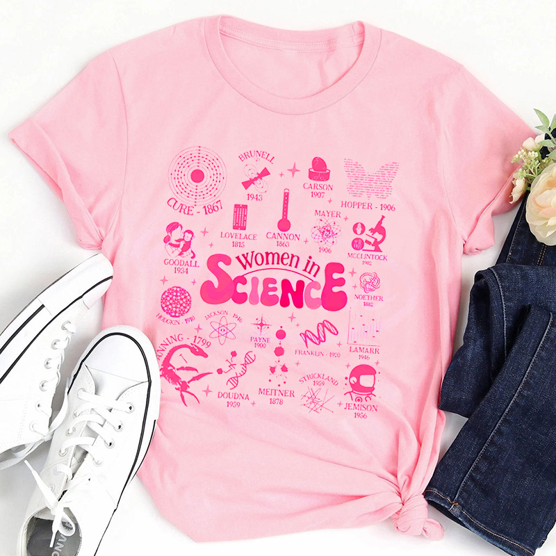 Retro Women In Science Teacher T-Shirt
