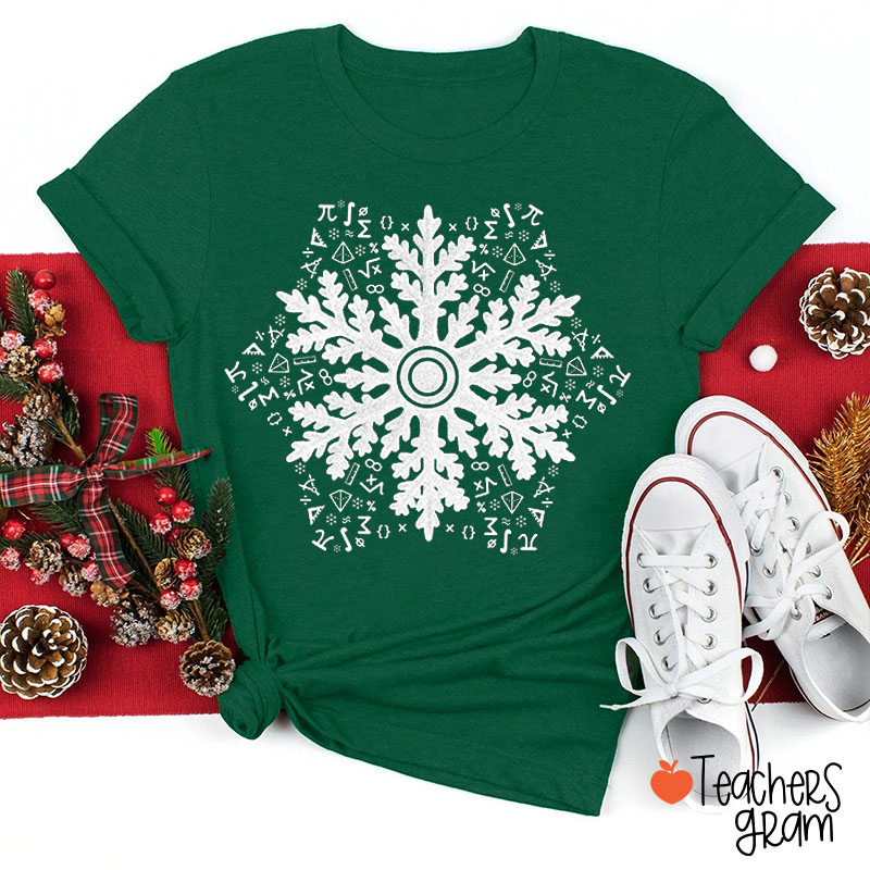 Snowflake Mathematics Geometry Teacher T-Shirt