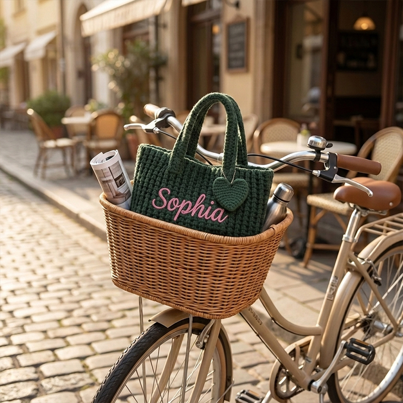 Personalized Name Woven Handbag