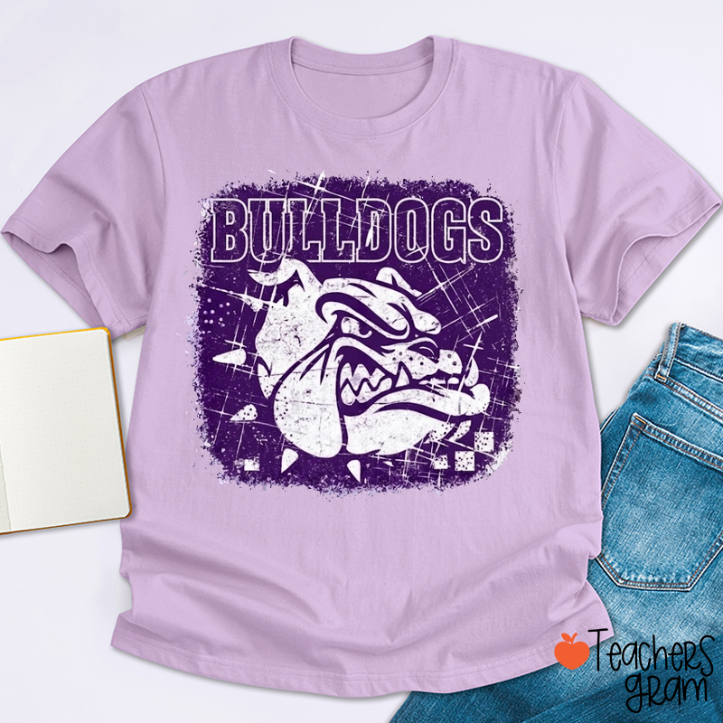 Personalized Mascot Distressed Grunge Sport Graphic Teacher T‑Shirt