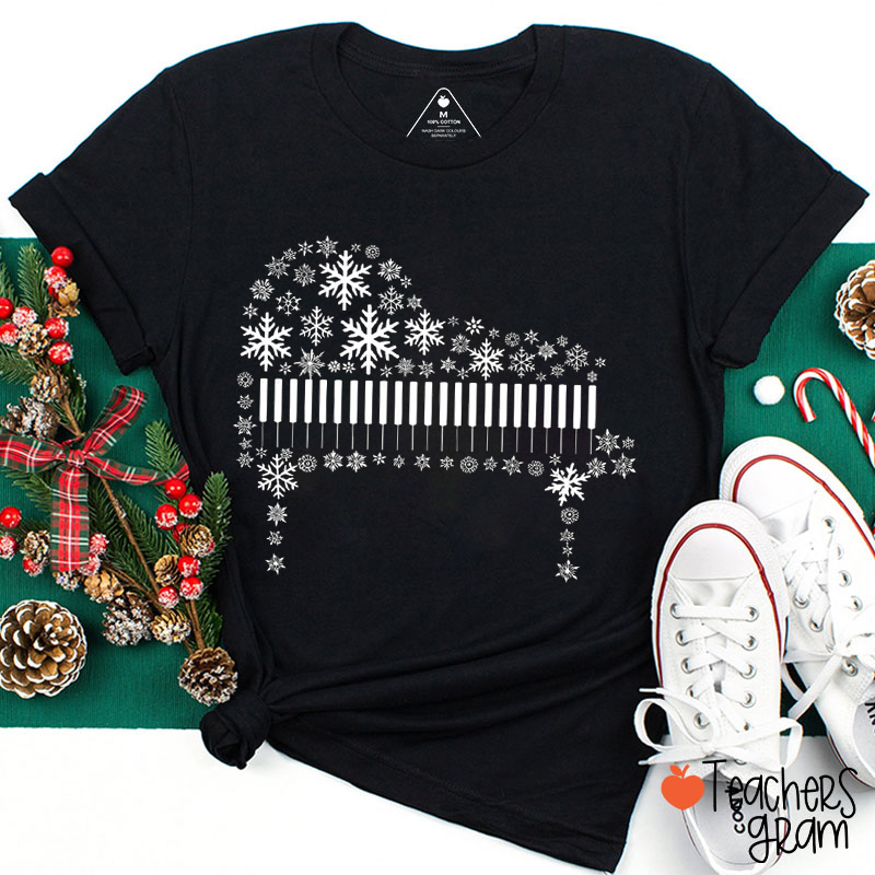 Snowflake Piano Music Teacher T-Shirt