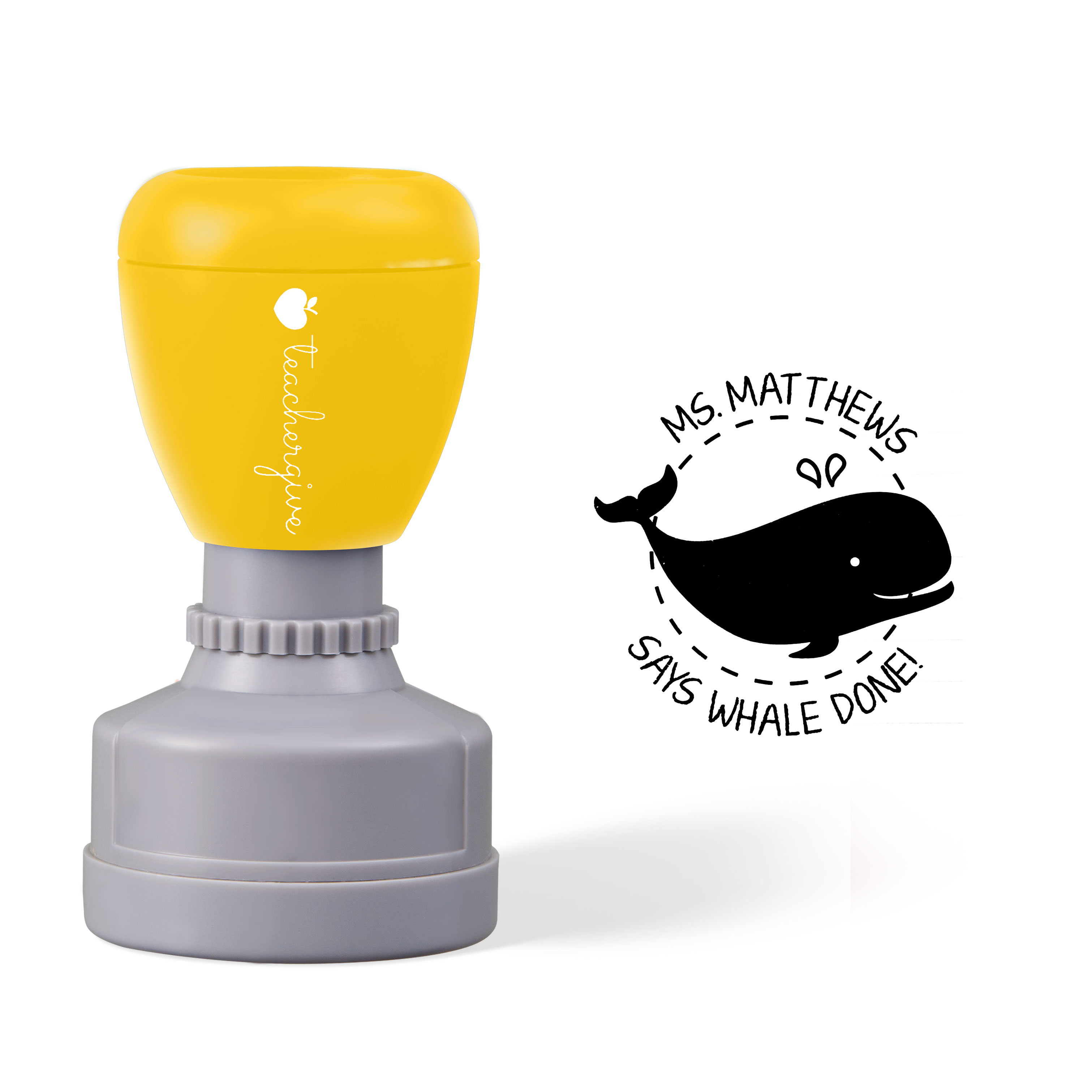 Personalized Whale Done Teacher Stamp