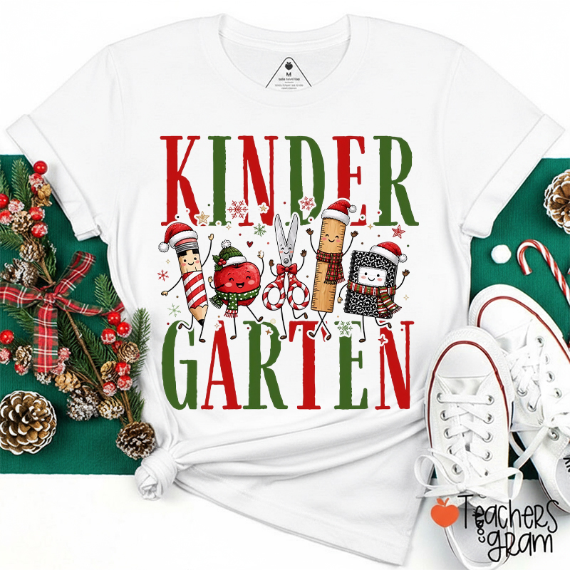 Personalized Festive Teacher Supply Christmas Teacher T-Shirt