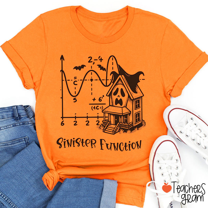 Sinister Function Halloween Math Teacher T-Shirt