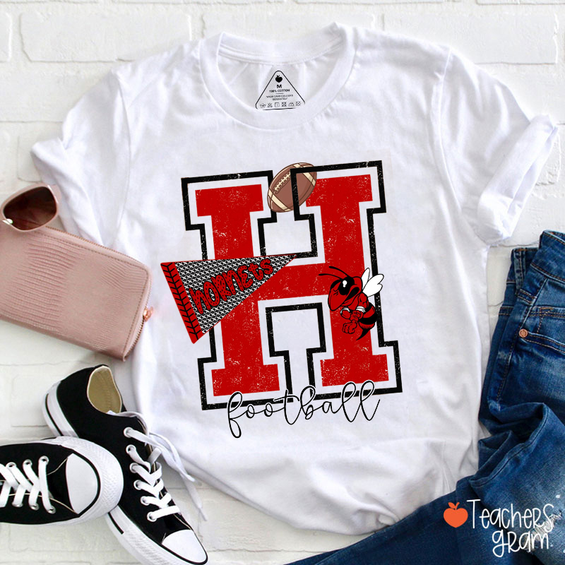 Personalized Mascot And Sport Pennant School Spirit Teacher T-Shirt